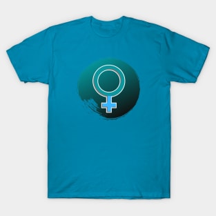 Female Symbol – Blue and Green T-Shirt